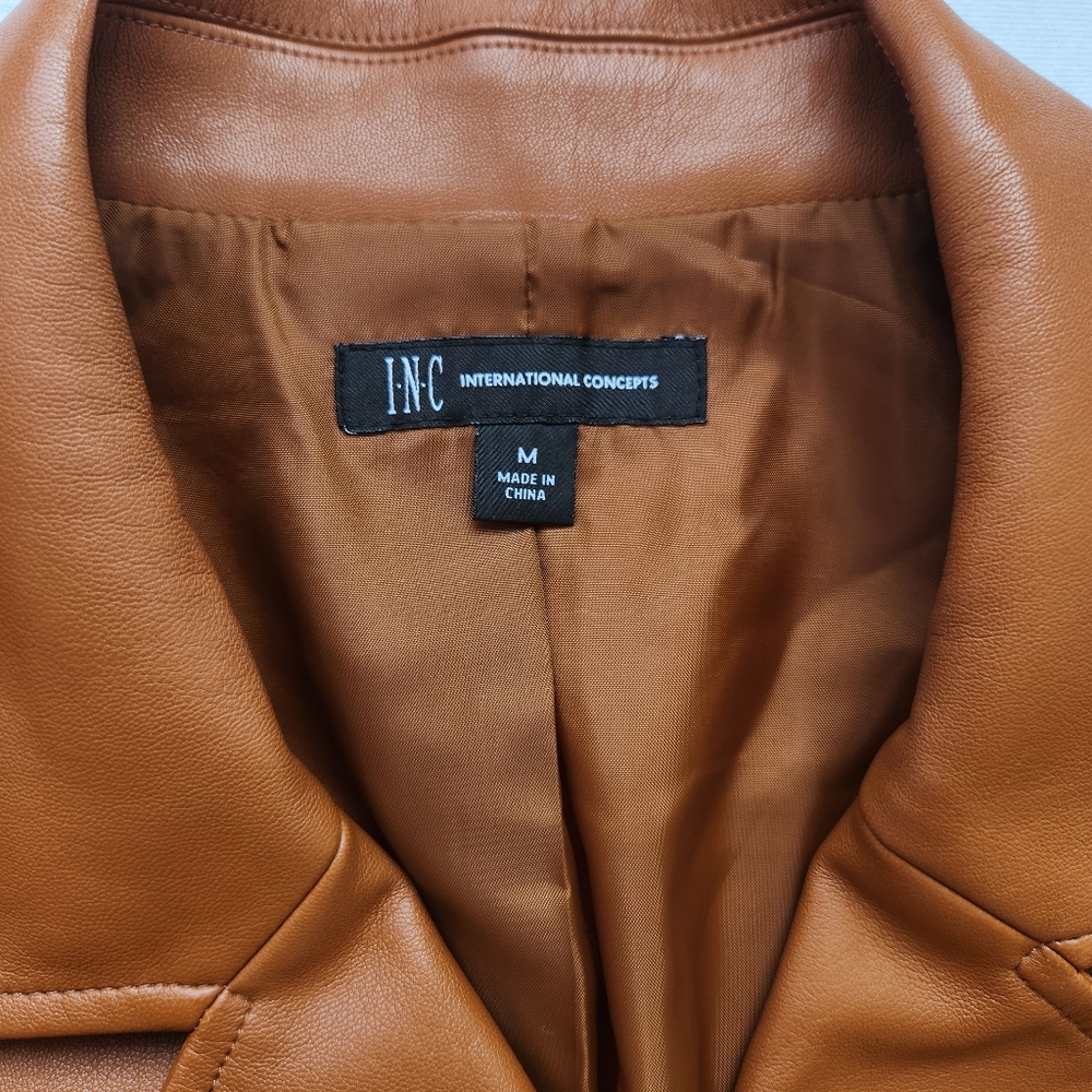 Soft Comfy Faux Leather Moto Jacket Fall Lightweight Zippers Snaps Cute Medium - Picture 11 of 17